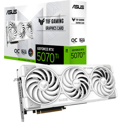 Carte graphique Asus tuf gaming geforce rtx 5070 ti oc blanche (blanc, 3x display port, 2x hdmi, dlss 4)