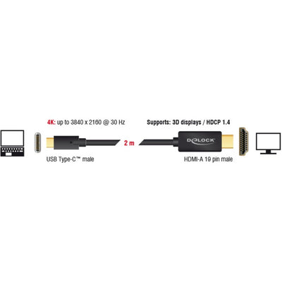Dellock USB-C (mâle)> HDMI (mâle) (mode DP ALT)