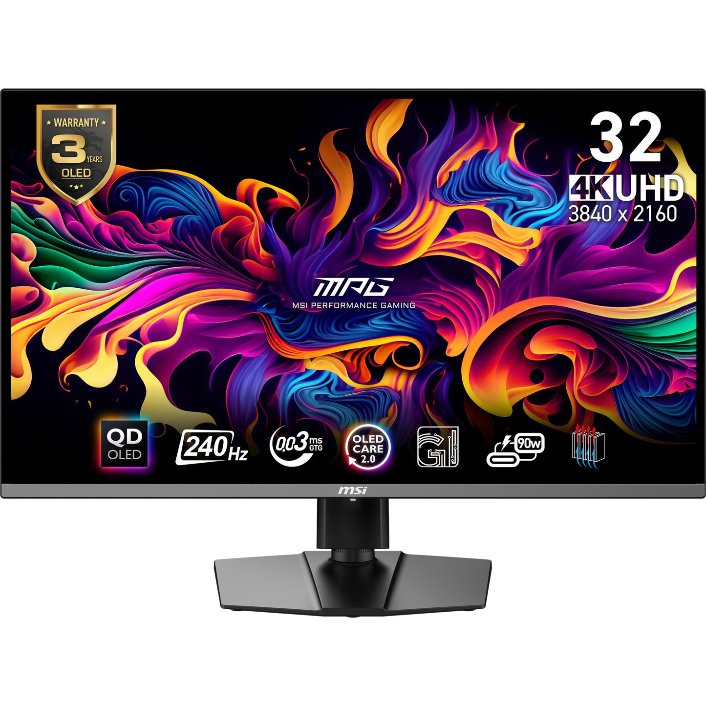 Moniteur de jeu MSI MPG 321urx QD-OLED 31,5 4K UHD (noir, 2x HDMI, DisplayPort, 2x USB-A, USB-B, USB-C, 240 Hz)