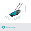 Gardena tondeuse à gazon à batterie easymax 3218v p4a solo