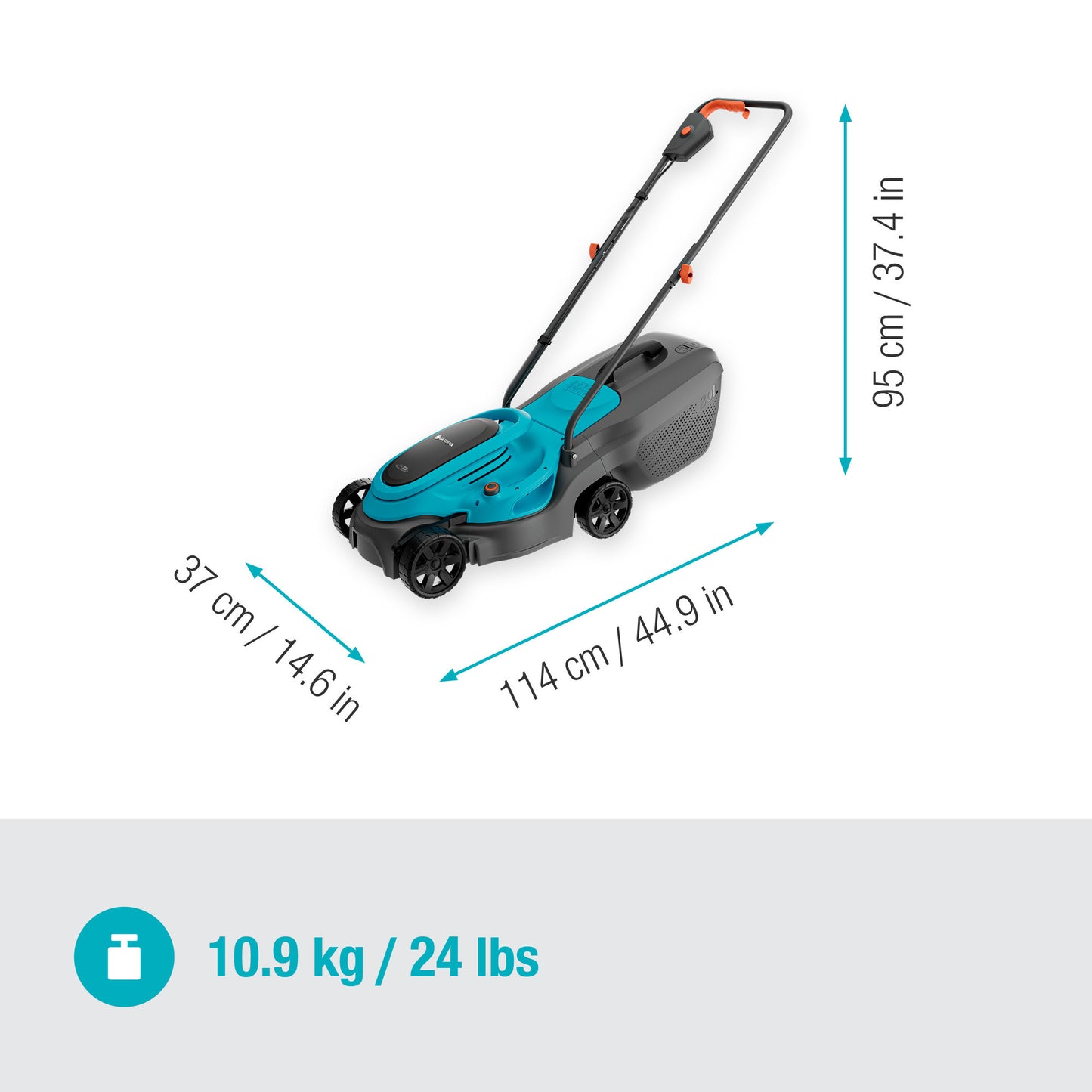 Gardena tondeuse à gazon à batterie easymax 3218v p4a solo