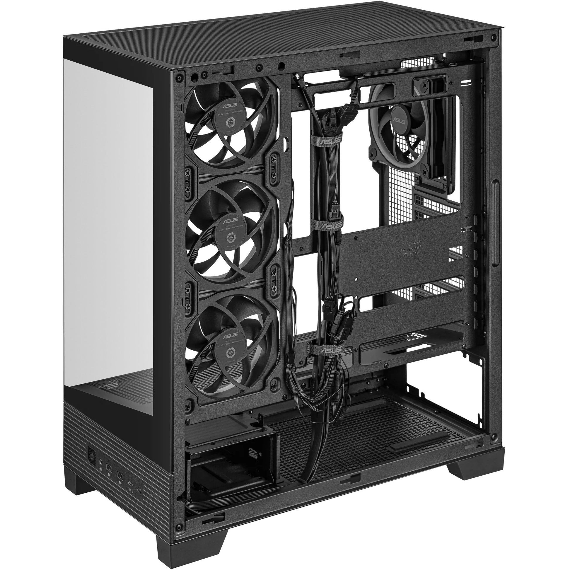 Boîtier tour midi Asus a31 plus (noir | 2x USB-A | 2x USB-C | verre trempé)