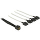 Dellock Cable Mini Sas HD SFF-8643> 4 X SATA 7 broches, 0,5 m