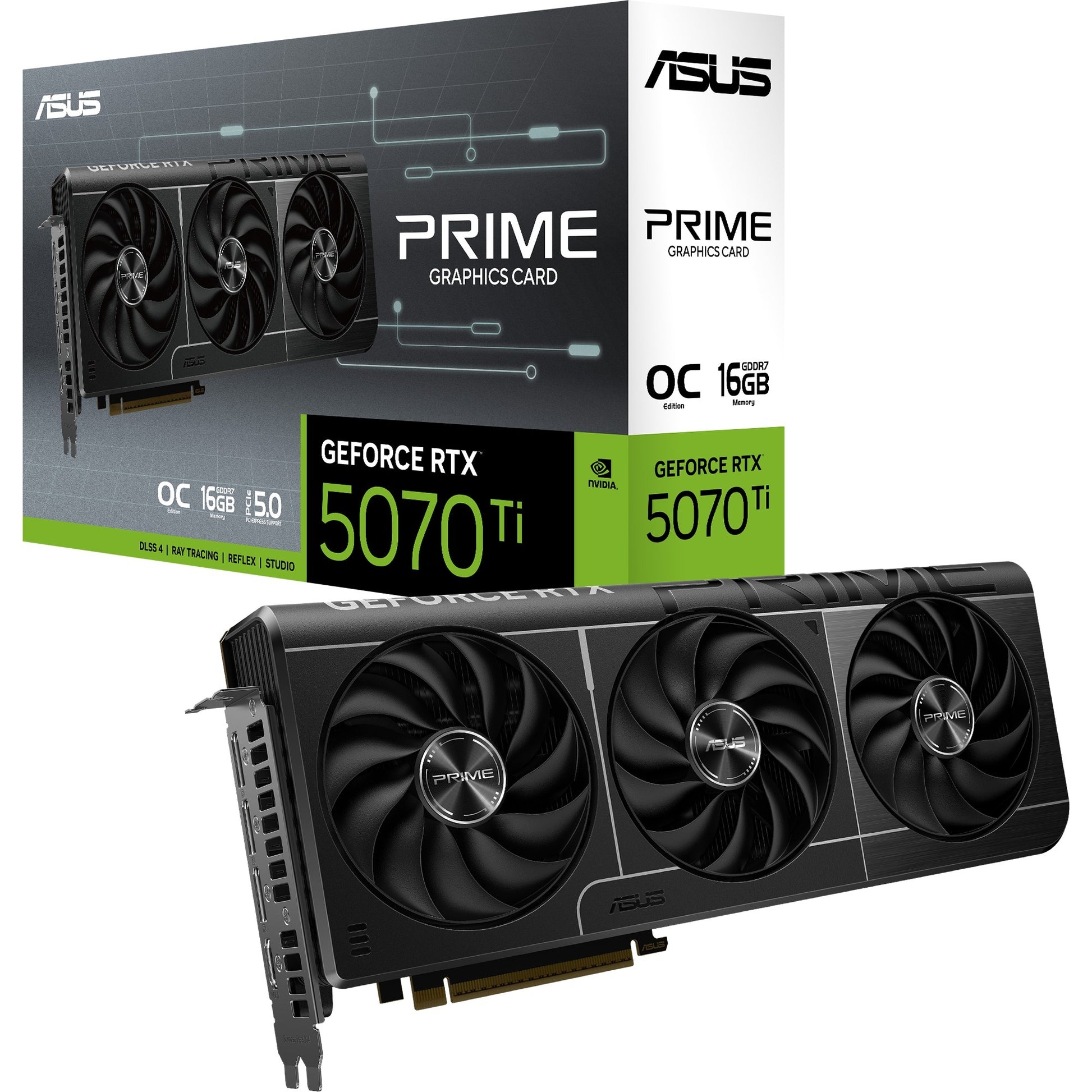 Carte graphique Asus Prime GeForce RTX 5070 Ti OC 16G (3x Display Port, 1x HDMI)