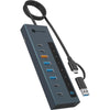 Icy box ib-hub1743-cpd station d'accueil hub 9-en-1 (bleu)