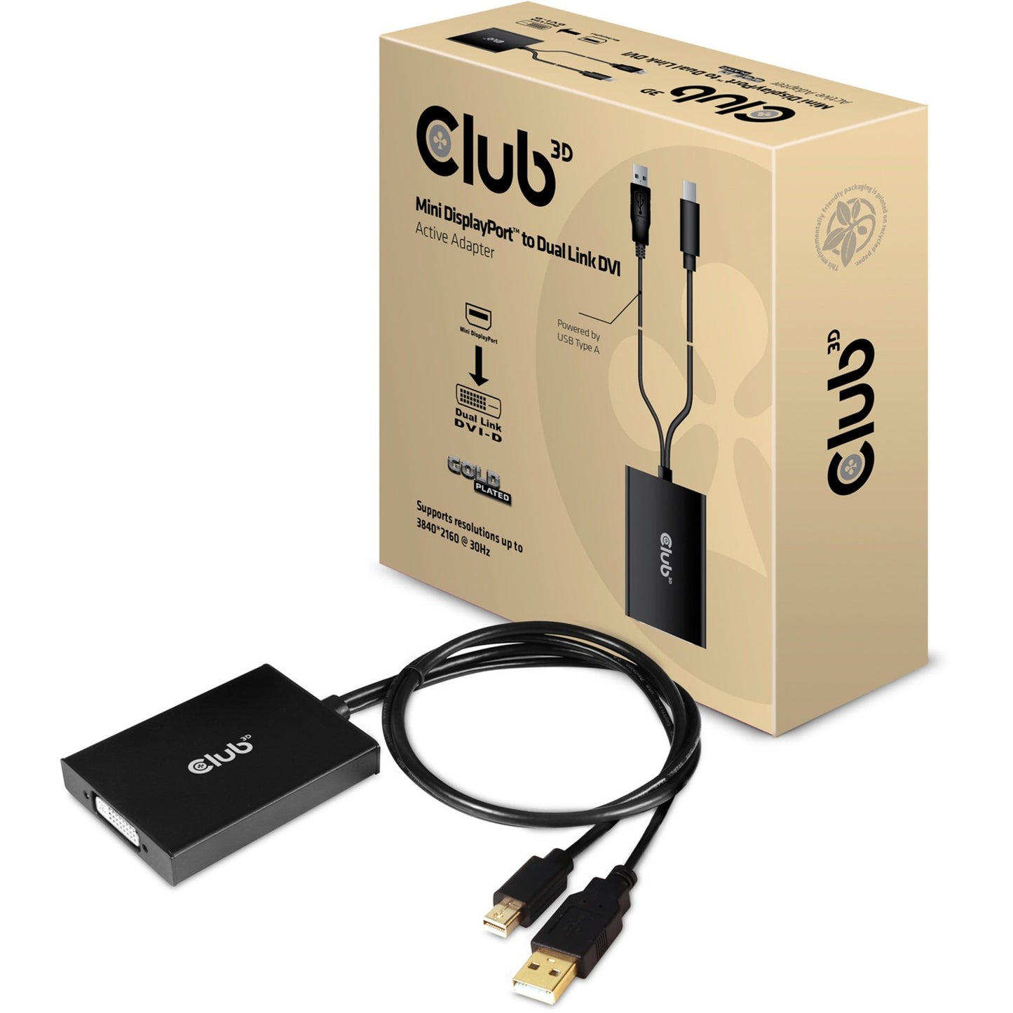 Club 3D Mini DisplayPort 1.2> DVI-D à double liaison