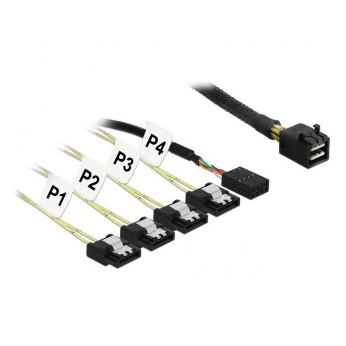 Dellock Mini Sas HD SFF-8643> 4x Sata 7 broches Inverse + Sid