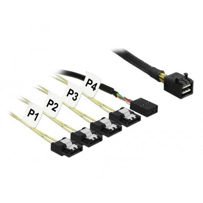 Dellock Mini Sas HD SFF-8643> 4x Sata 7 broches Inverse + Sid