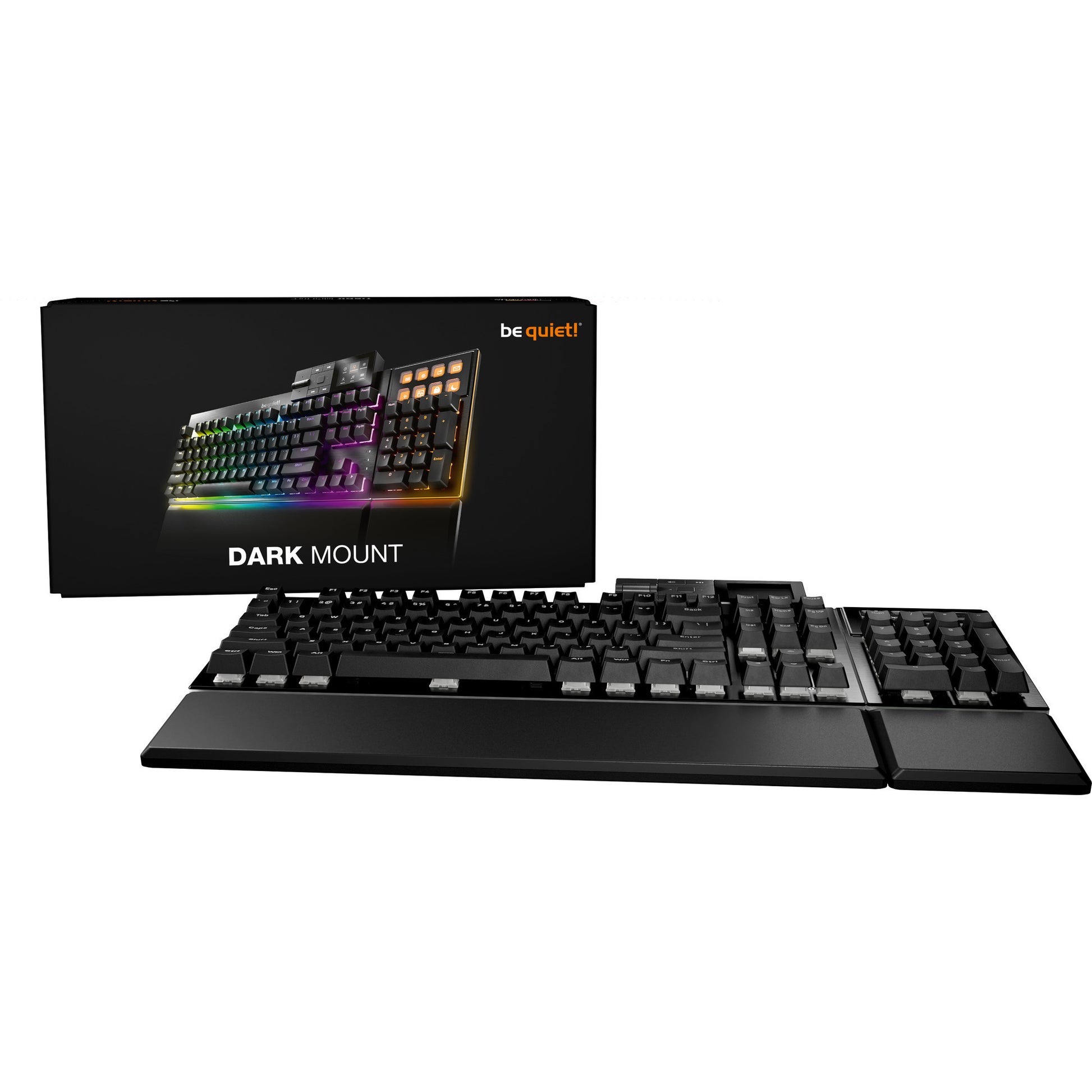 Soyez silencieux! Clavier de jeu mécanique RVB tactile silencieux à montage sombre (noir, disposition américaine (qwerty), tactile silencieux, 100 %, argb, touches pbt à double prise, station d'accueil multimédia)