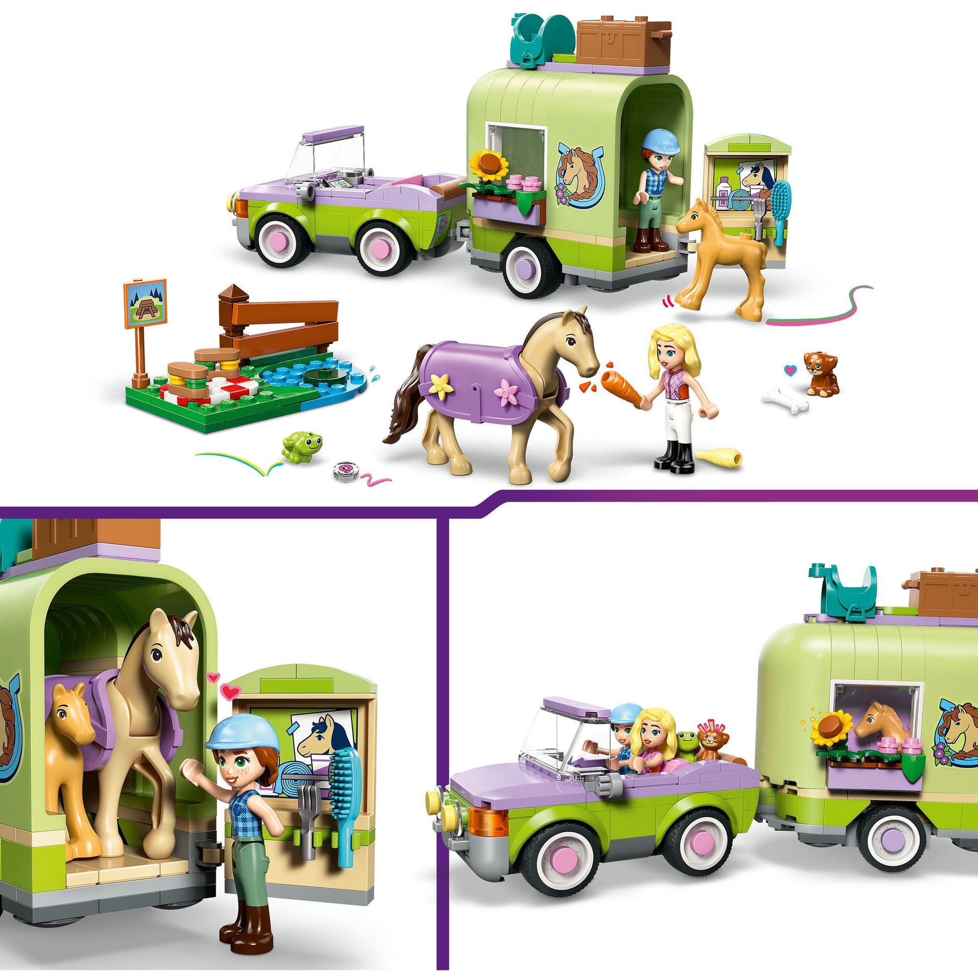 LEGO Friends 42695 remorque et cheval et poulain