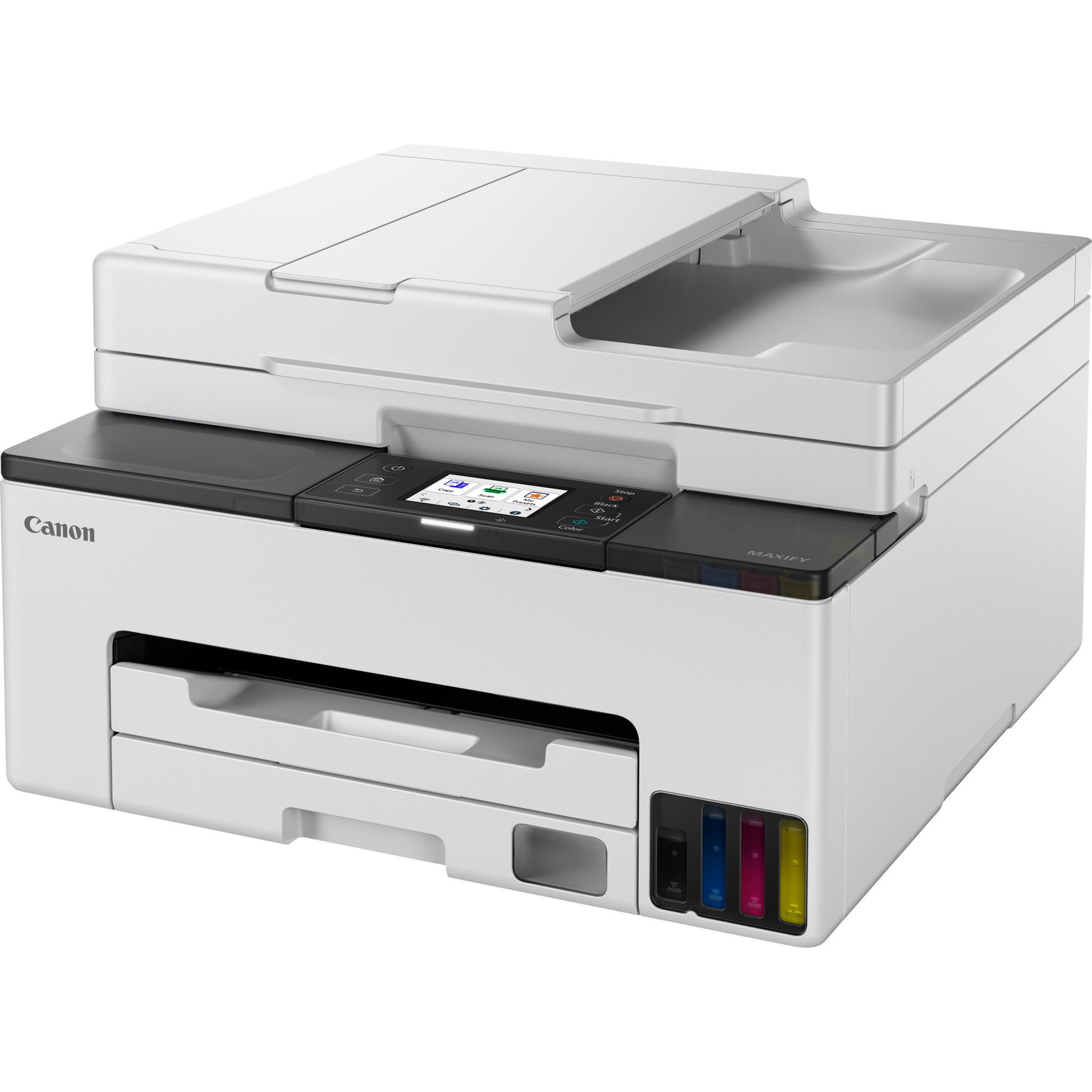 Imprimante à jet d'encre couleur Canon maxify gx2051 avec imprimante à jet d'encre tout-en-un rechargeable à méga réservoir avec fonction de télécopie (blanc, impression, copie, numérisation, télécopie, Wi-Fi)