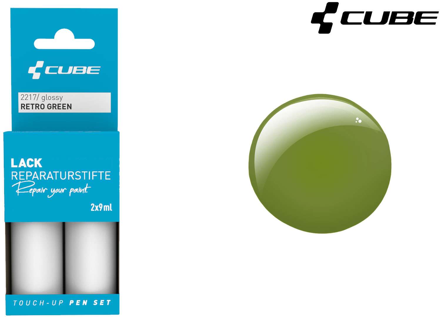 Set de stylos de retouche Cube rétro vert