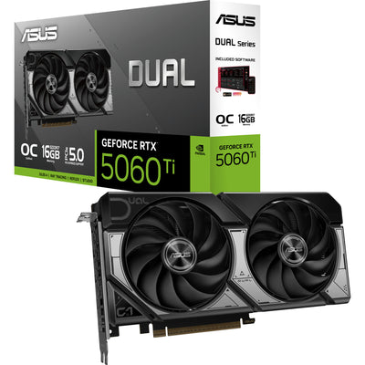 Carte graphique Asus Dual GeForce RTX 5060 Ti OC 16G (noir, DLSS 4, 3x Display Port, 1x HDMI 2.1)