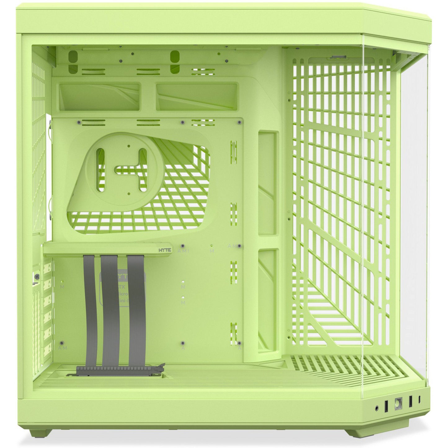 Boîtier tour midi Hyte y70 (vert clair | 2x USB-A | 1x USB-C | verre trempé)