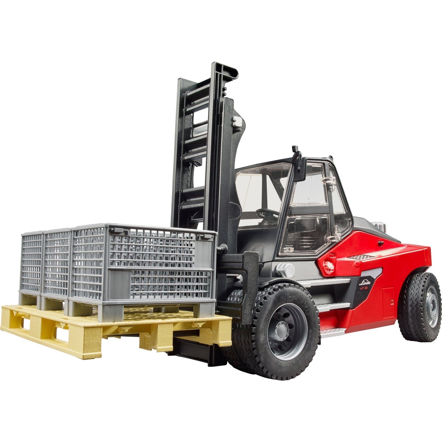 Bruder Linde HT160S Forklift avec palette et 3 cages de palette
