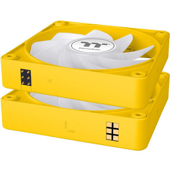 Thermaltake ct120 ex reverse argb sync ventilateur de refroidissement PC bumblebee (pack de 3 ventilateurs) ventilateurs de boîtier (jaune, 3 pièces, 120 x 120 x 25 mm, pwm)