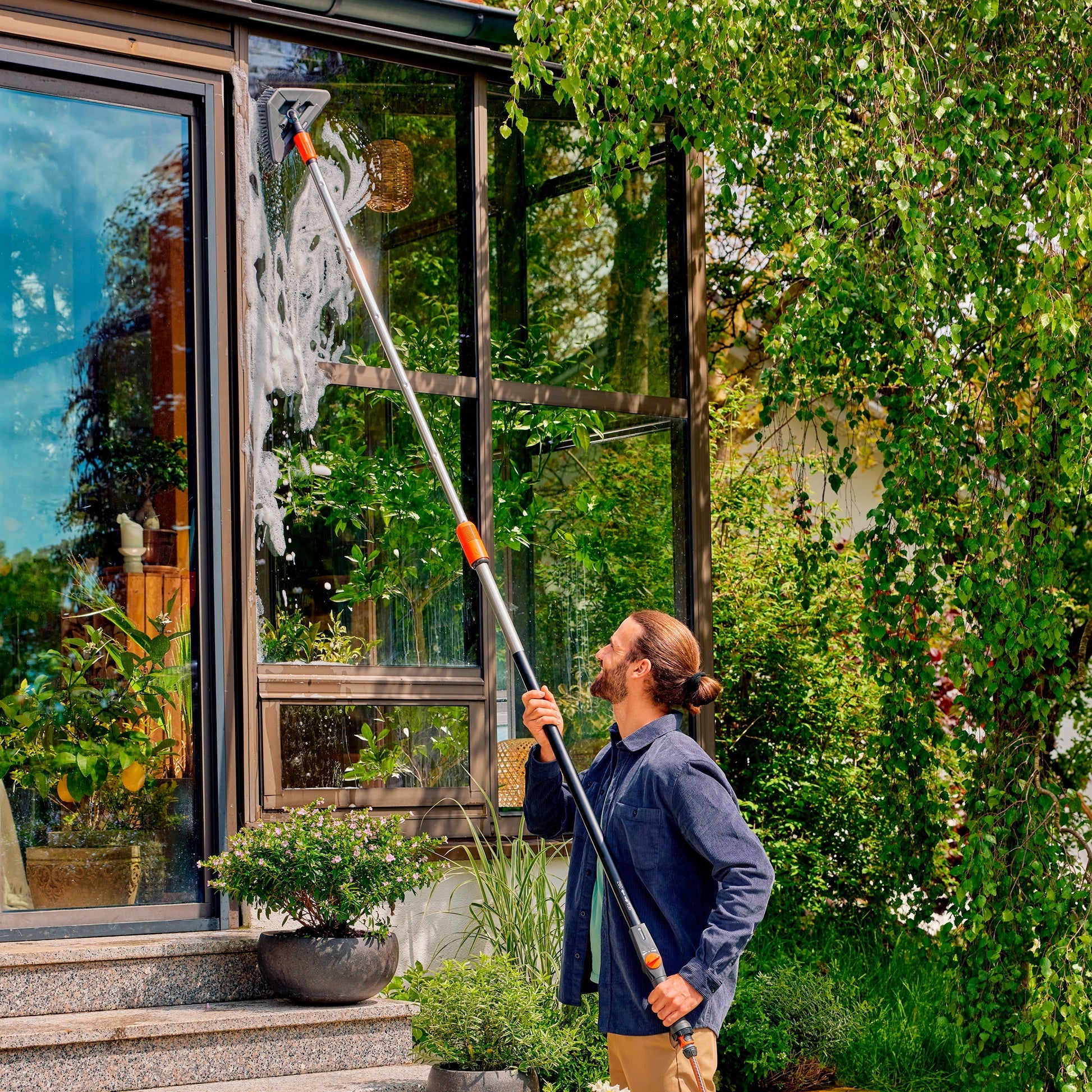 Gardena Cleansystem Telescopic Steel M XL, pour Verde