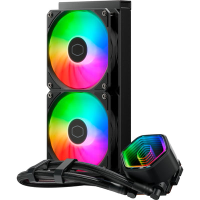 Cooler Master MLW-D24M-A18PA-R1 MasterLiquid 240 Core II Argb, radiateur 280 mm, 2x 120 mm, argb2 gen 2