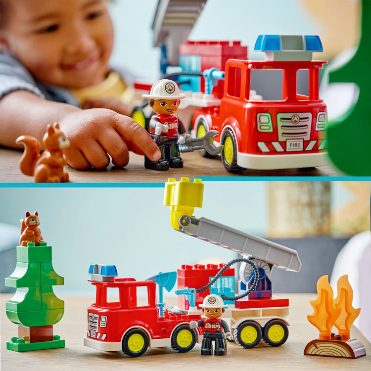 Lego Duplo Town 10473 camion de pompiers avec tuyau et pompier