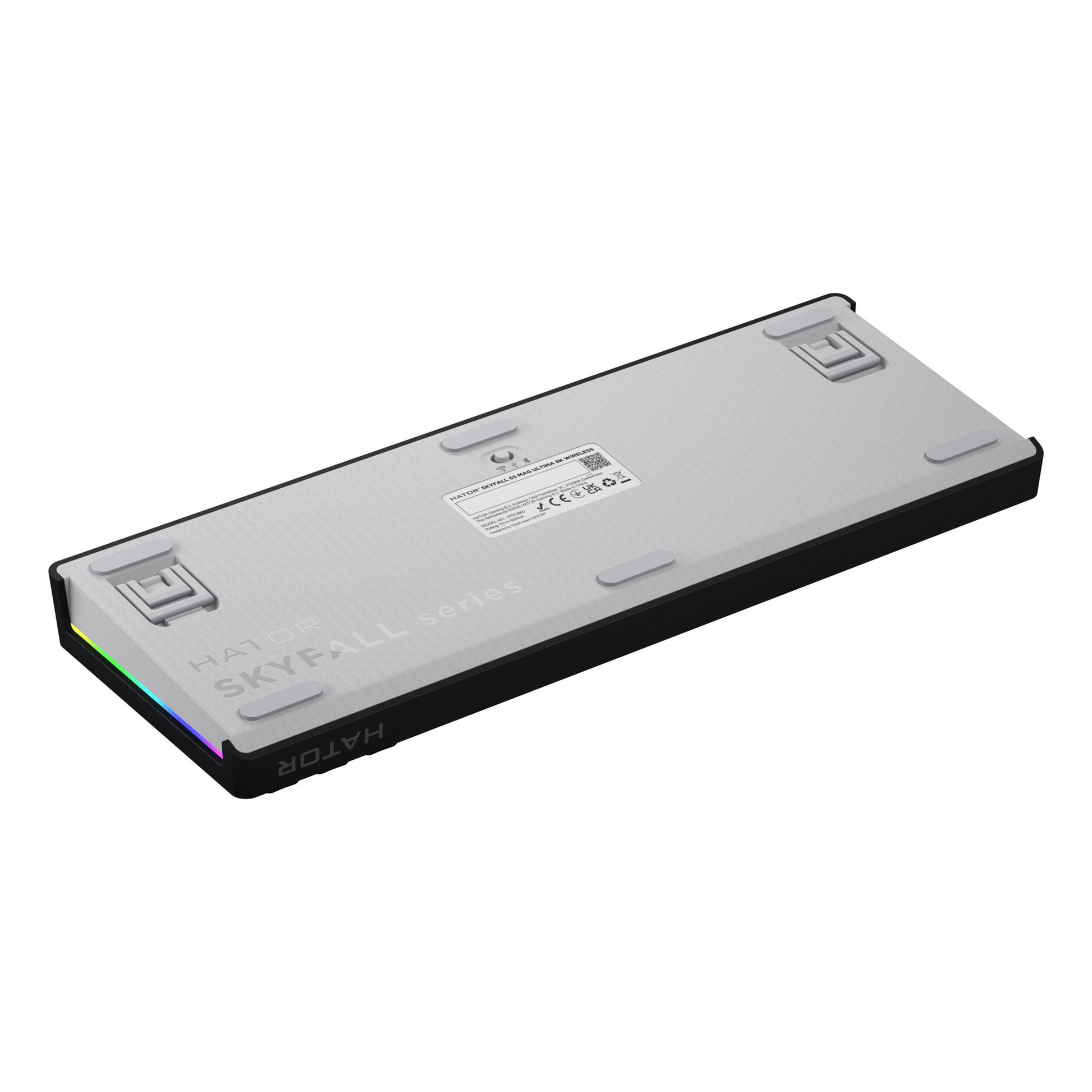 Hator skyfall mag ultima 8k sans fil, clavier de jeu (noir, disposition américaine, hator aurum ice, 65 %, rgb, double-shot pbt, hot-swap, 2,4 GHz bluetooth usb-c)