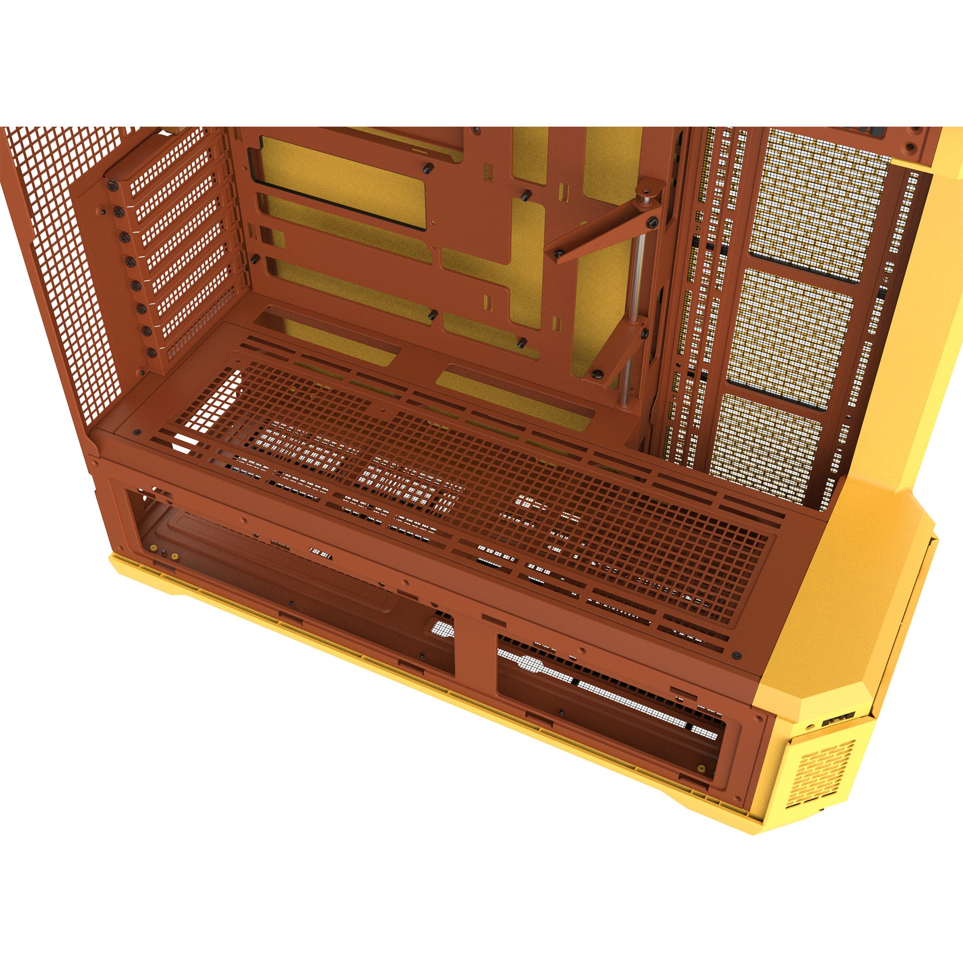 Boîtier grande tour Thermaltake view 600 tg caramel au beurre (jaune | 2x USB-A | 1x USB-C | verre trempé)