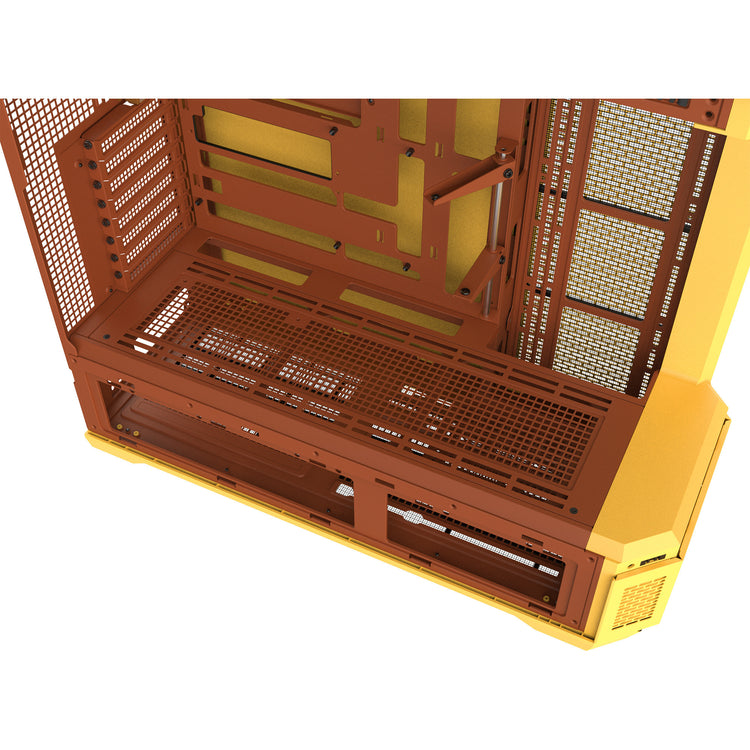 Boîtier grande tour Thermaltake view 600 tg caramel au beurre (jaune | 2x USB-A | 1x USB-C | verre trempé)