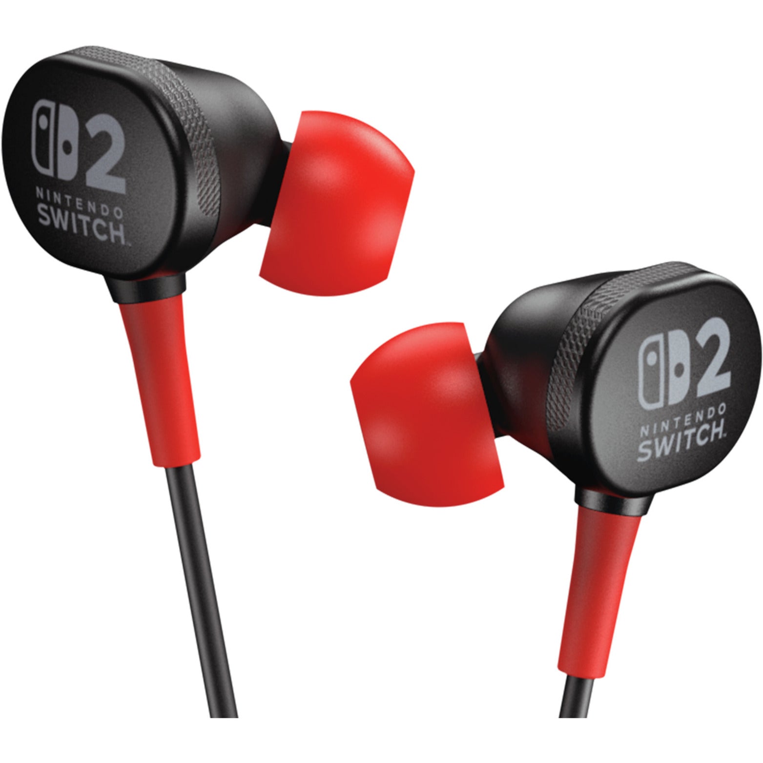Écouteurs filaires Powera pour intra-auriculaires Nintendo Switch 2 (noir rouge, Nintendo Switch 2, Nintendo Switch, Nintendo Switch - modèle OLED, Nintendo Switch Lite)
