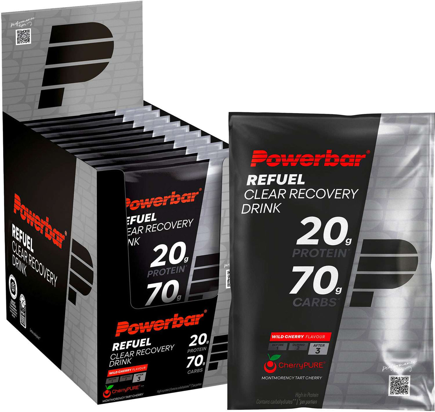Powerbar black line refuel boisson de récupération claire 10x97g