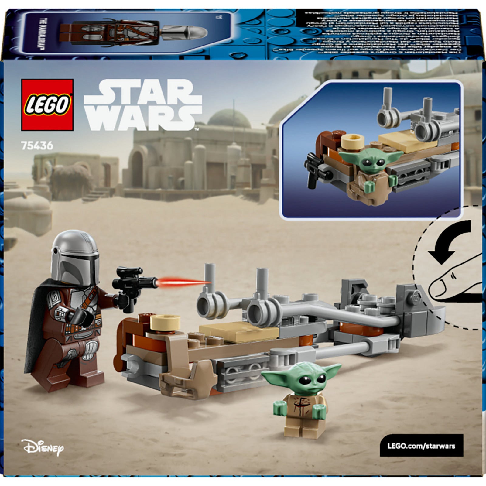Lego Star Wars TM 75436 Le Speeder Bike du Mandalorien et de Grogu | 2 pièces
