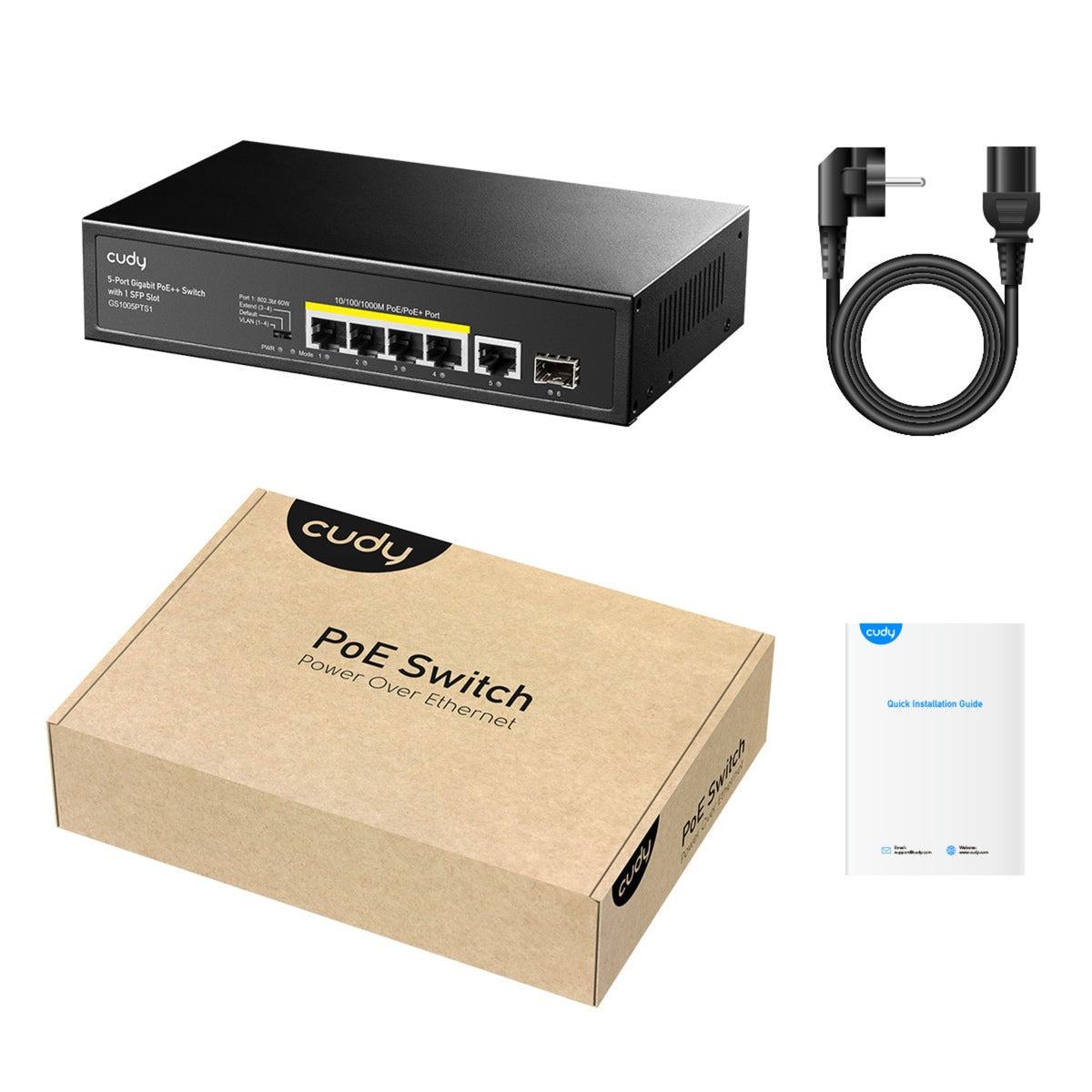 Cudy 5-port 10 1000 Poe + commutateur avec 1 port SFP
