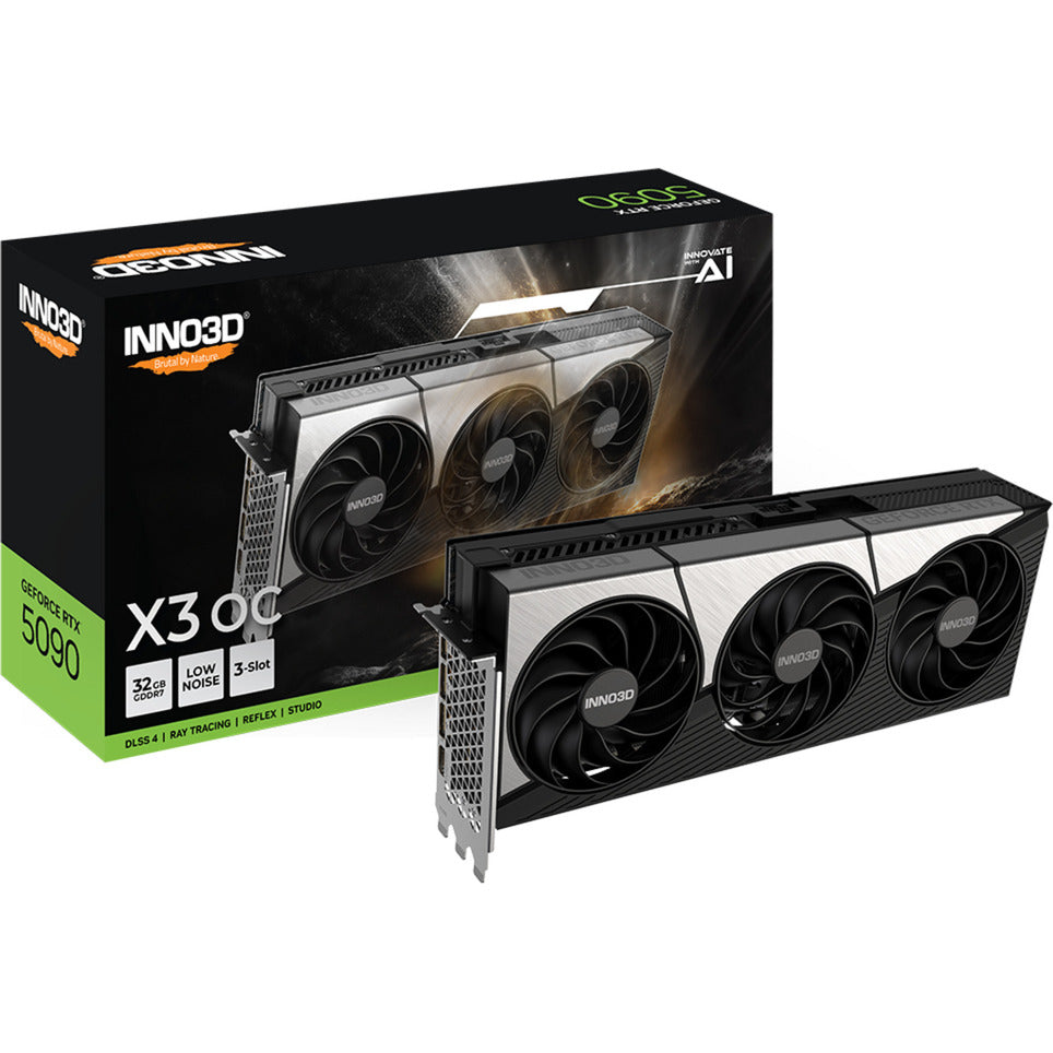 Inno3d N50903-32d7x-17593928 Nvidia GeForce RTX ™ 5090 x3, 32 Go, GDDR7, 512 bits, 1792 Go S, PCIe 5