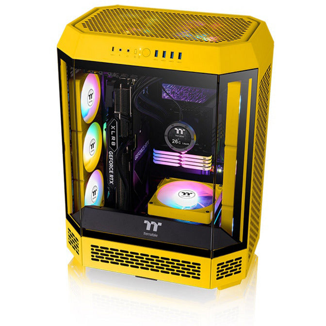 Thermaltake ct120 ex reverse argb sync ventilateur de refroidissement PC bumblebee (pack de 3 ventilateurs) ventilateurs de boîtier (jaune, 3 pièces, 120 x 120 x 25 mm, pwm)