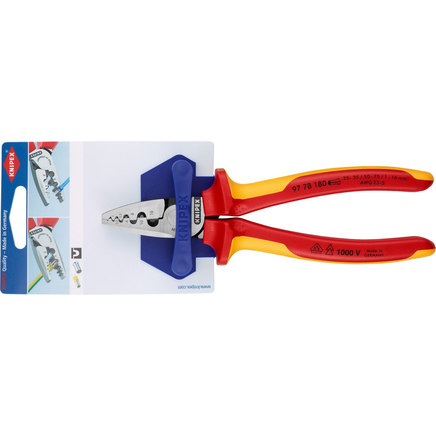 Knipex Krimptang pour Veerrindhulzen VDE 9778180
