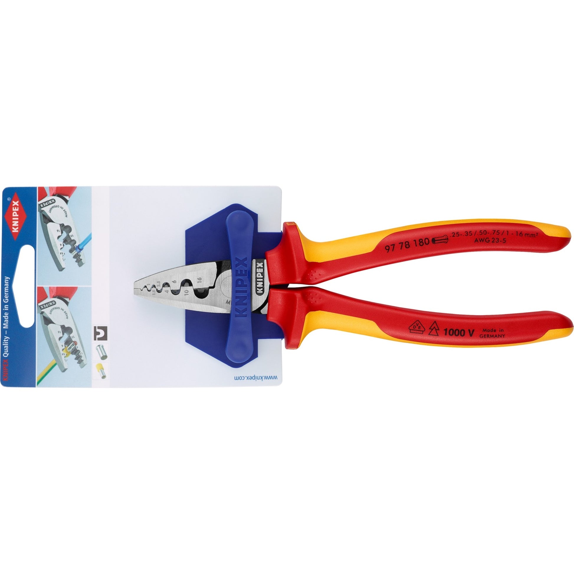 Knipex Krimptang pour Veerrindhulzen VDE 9778180