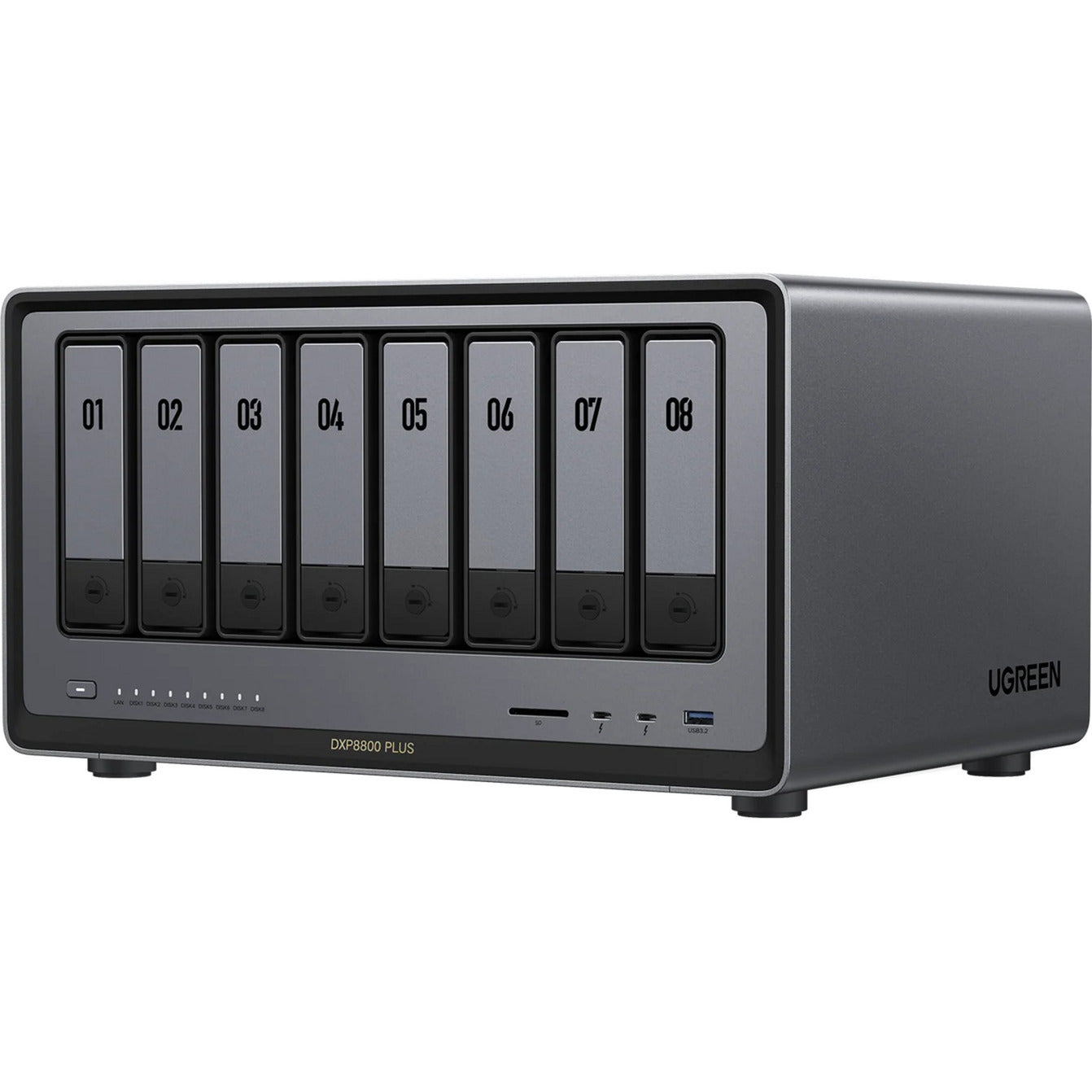 Ugreen nasync dxp8800 plus (gris, WiFi, 2x 10GBE, HDMI, Thunderbolt 4 (40 go s))