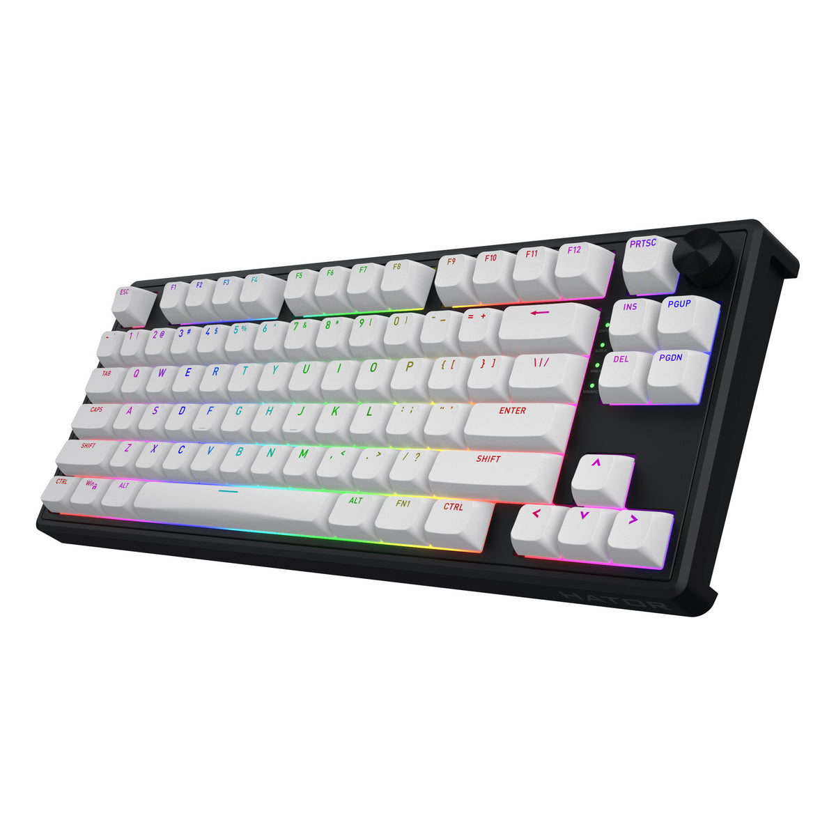 Hator skyfall mag ultra 8k, clavier de jeu (noir, disposition américaine, hator aurum ice, 80% (tkl), rgb, double-shot pbt, hot-swap)
