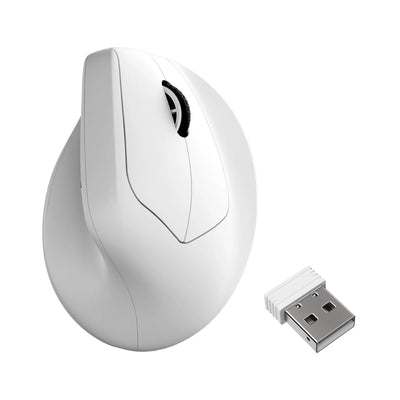 Souris ergonomique sans fil Keychron m5 (blanche, 100 à 30 000 dpi, 8 000 Hz, Bluetooth USB 2,4 GHz)
