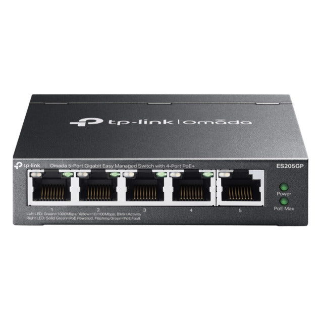 Commutateur tp-link omada es205gp (noir, 4x poe+)