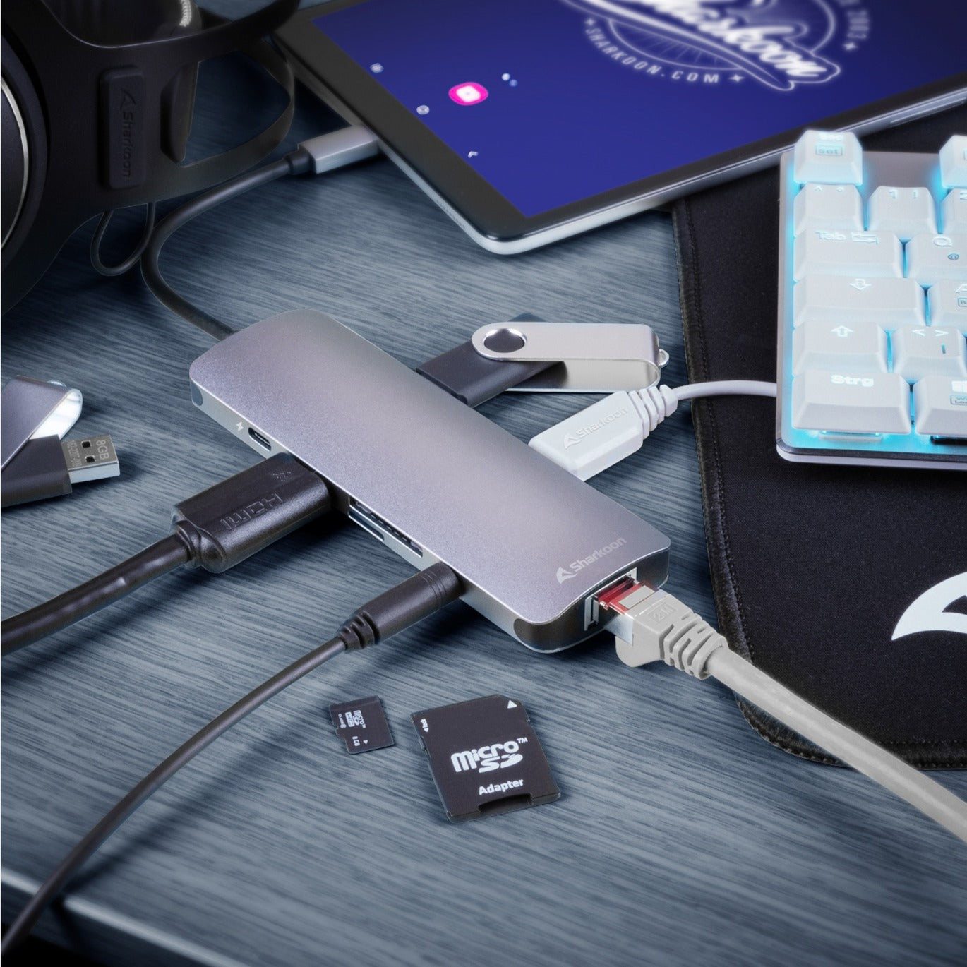 Adaptateur combo Sharkoon USB 3.0 Type C