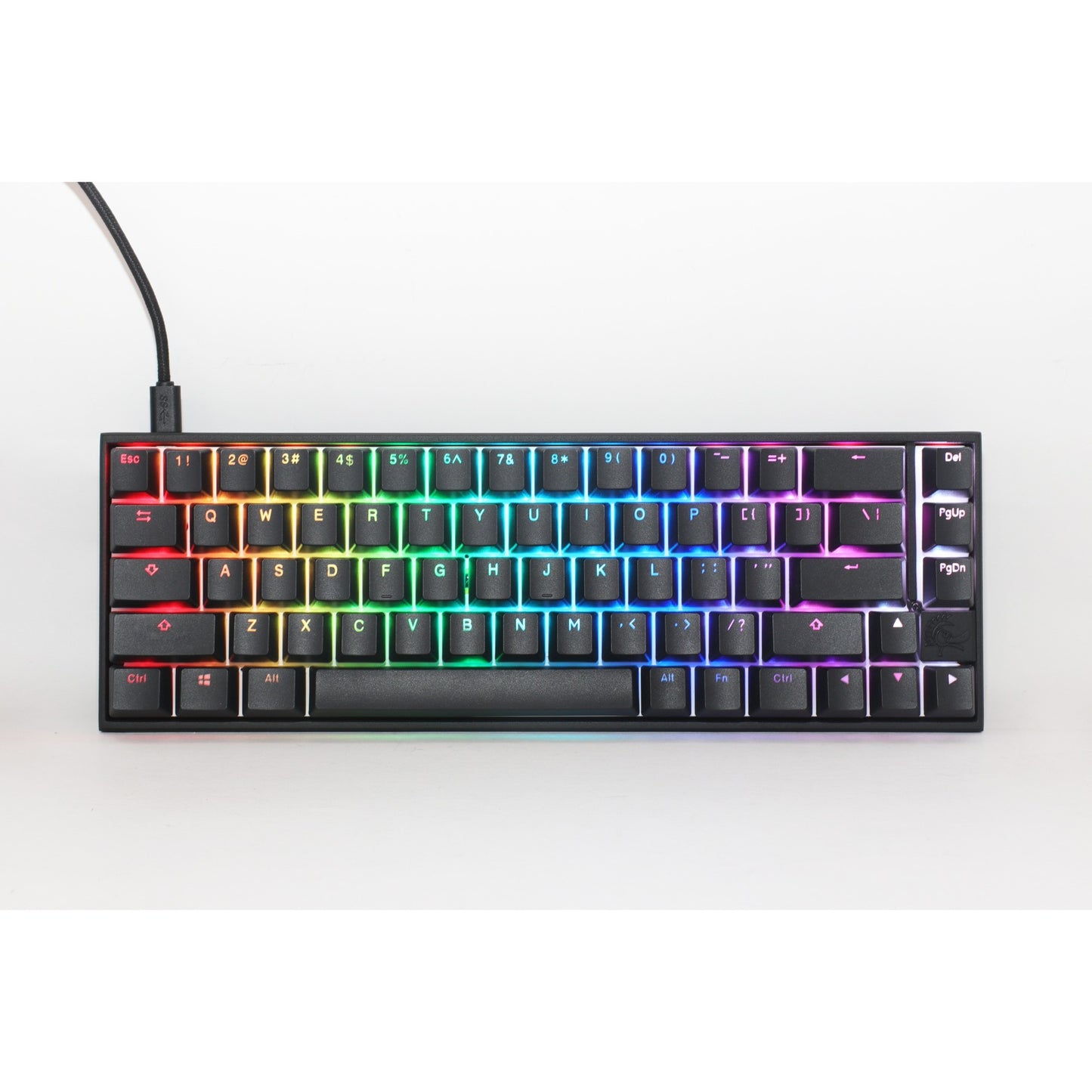 Ducky mecha pro sf, clavier (noir, disposition américaine, cerise mx speed silver, leds rgb, 65%, pbt double-shot)