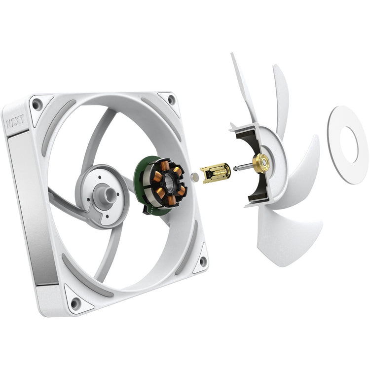 Nzxt f120x ventilateur de boîtier rgb (blanc, 120 x 120 x 30 mm, pwm)