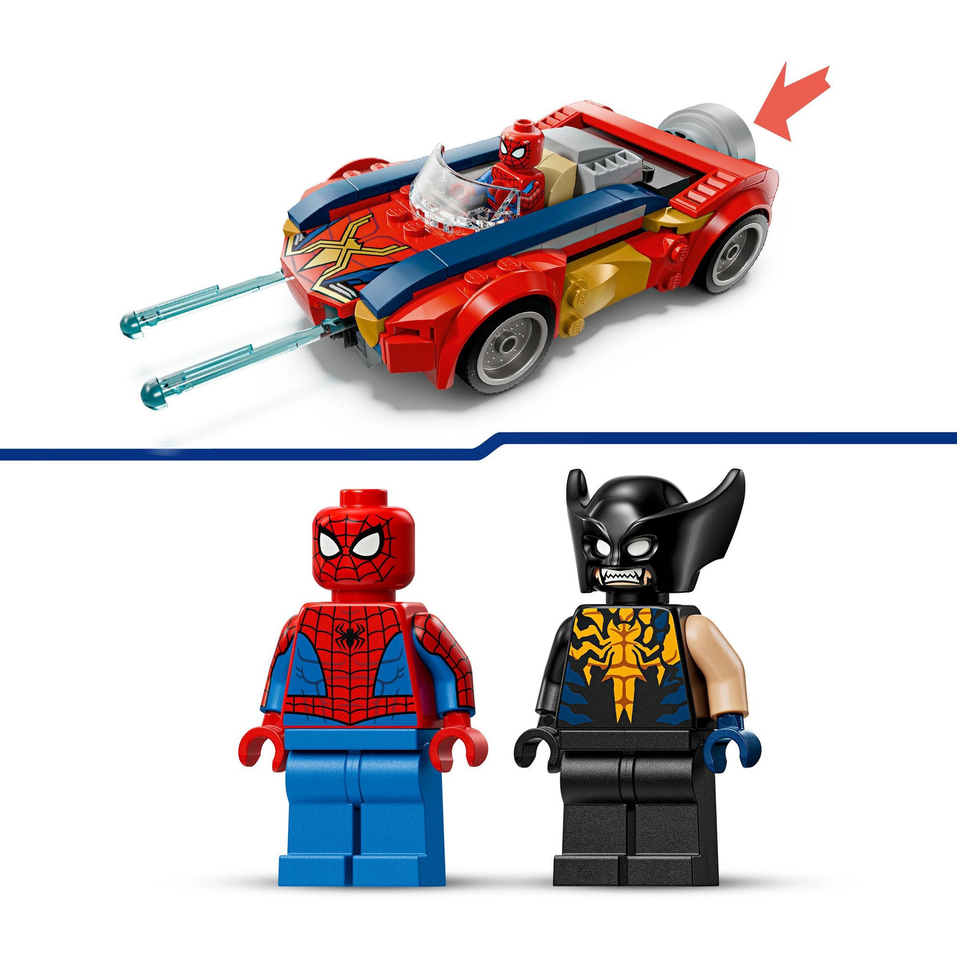 Lego super heros 76336 Marvel Spider-Man Car contre Wolverine venimisé