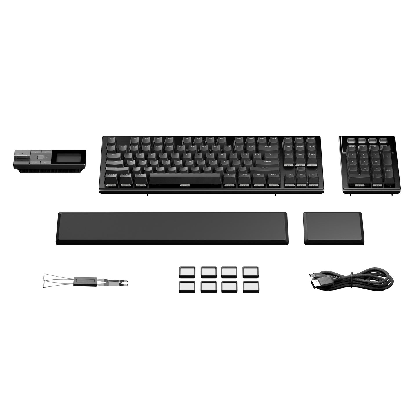 Soyez silencieux! Clavier de jeu mécanique RVB tactile silencieux à montage sombre (noir, disposition américaine (qwerty), tactile silencieux, 100 %, argb, touches pbt à double prise, station d'accueil multimédia)