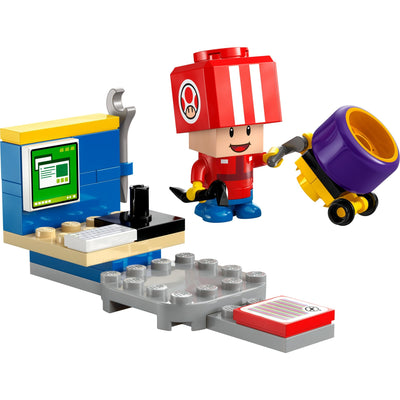 Lego super mario - mario kart - jouet de construction crapaud (pit stop) (30702)