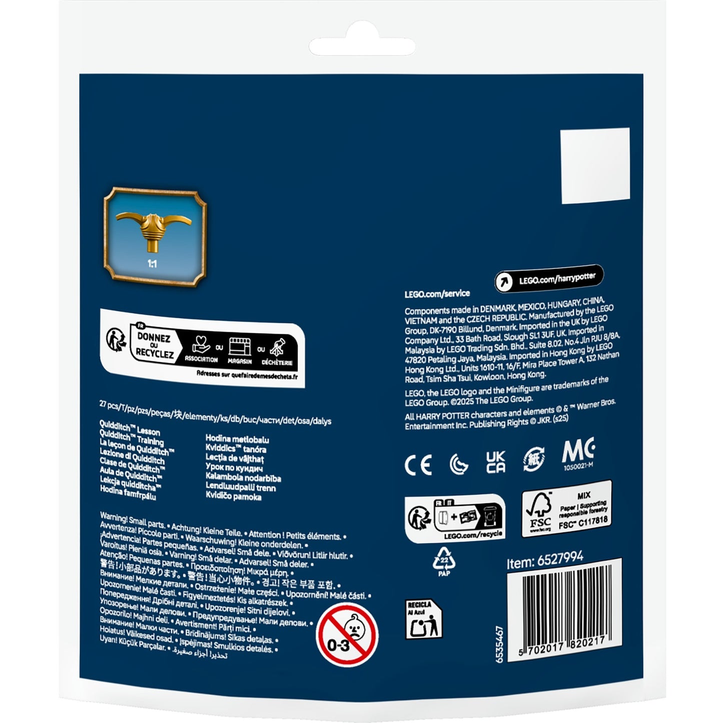 Lego Harry Potter - Jouets de construction pour la leçon de Quidditch (30706)