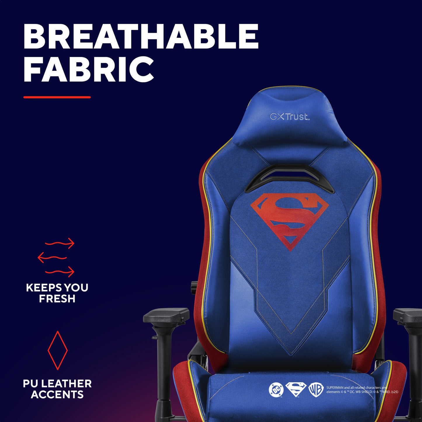 Trust GXT 721SM Ruya Pro Premium Chaise de jeu confortable (Bleu Rouge)