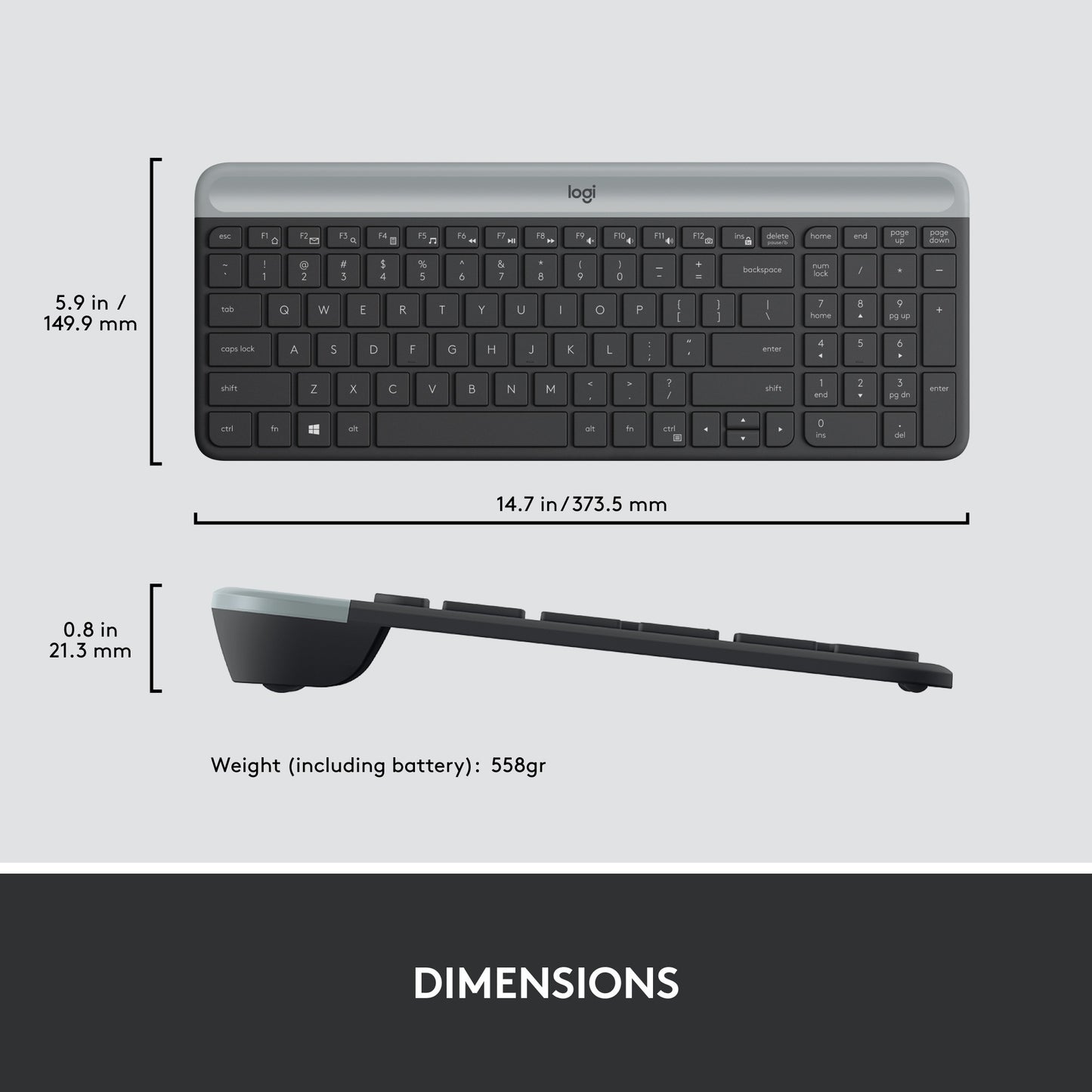 Logitech MK470 Slim Wireless Keyboard and Mouse Combo (clavier et souris sans fil)
