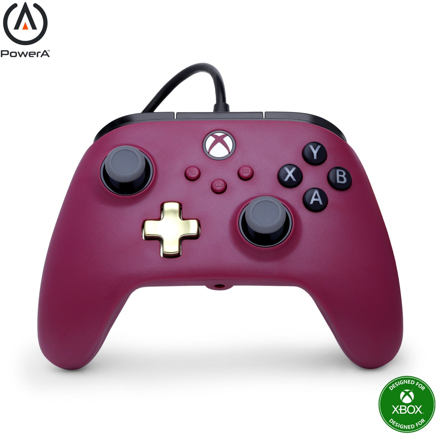 Manette filaire Powera Advantage Plus pour Xbox Series X|s - Ruby (Rouge foncé, Xbox Series X|s, Xbox One, PC)