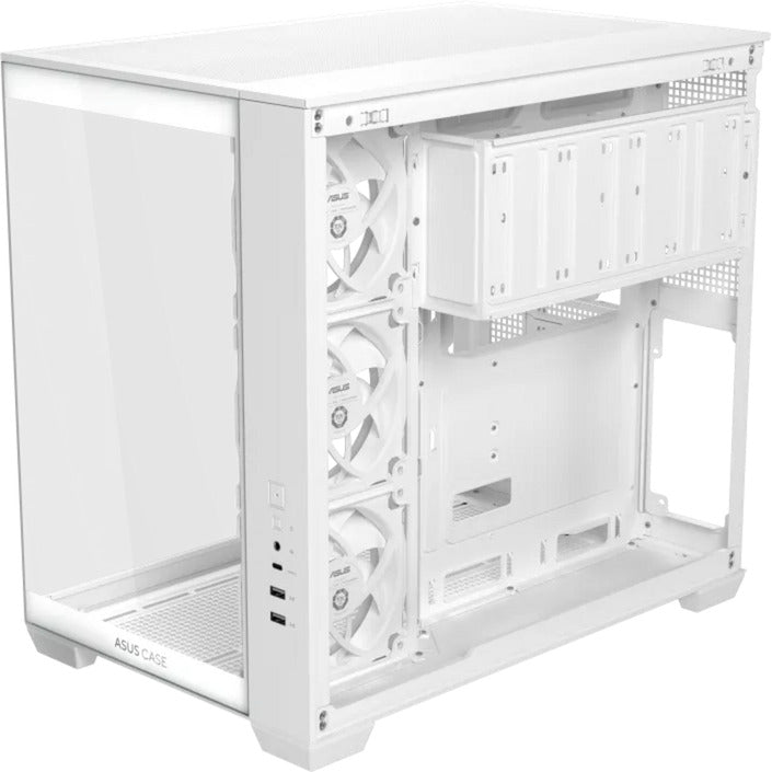 Boîtier tour midi Asus a32 plus (blanc | 2x USB-A | 1x USB-C | RVB | verre trempé)