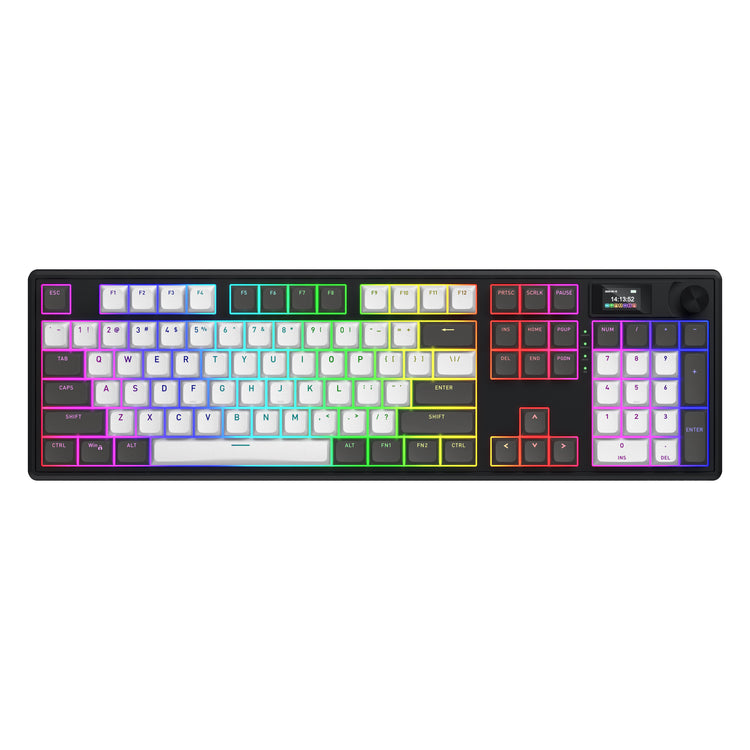 Hator skyfall pro sans fil, clavier de jeu (noir, disposition américaine, hator aurum vanille silencieux, RVB, pbt double-shot, échange à chaud, bluetooth usb-c 2,4 GHz)